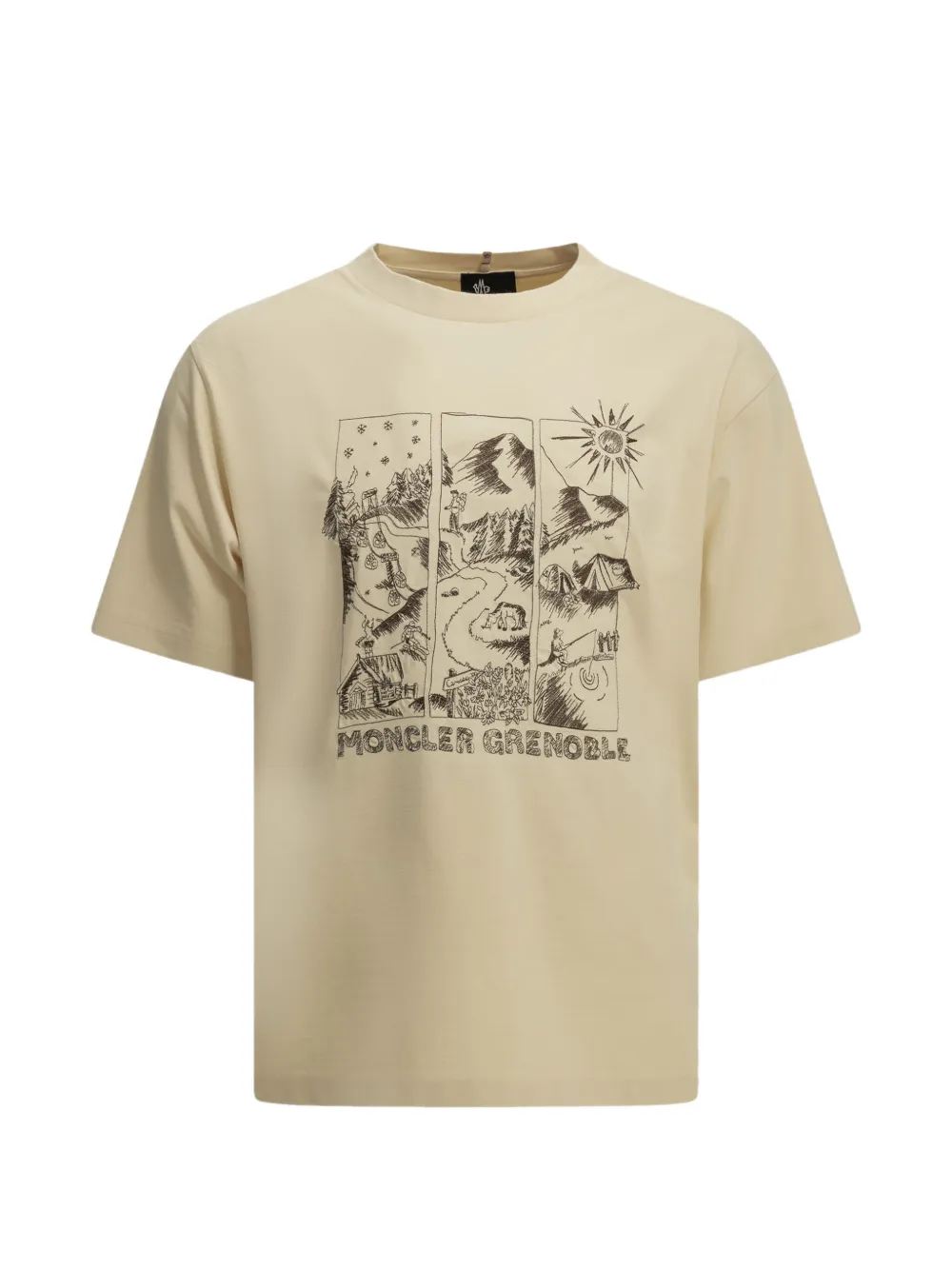 Moncler Grenoble graphic-print T-shirt Beige