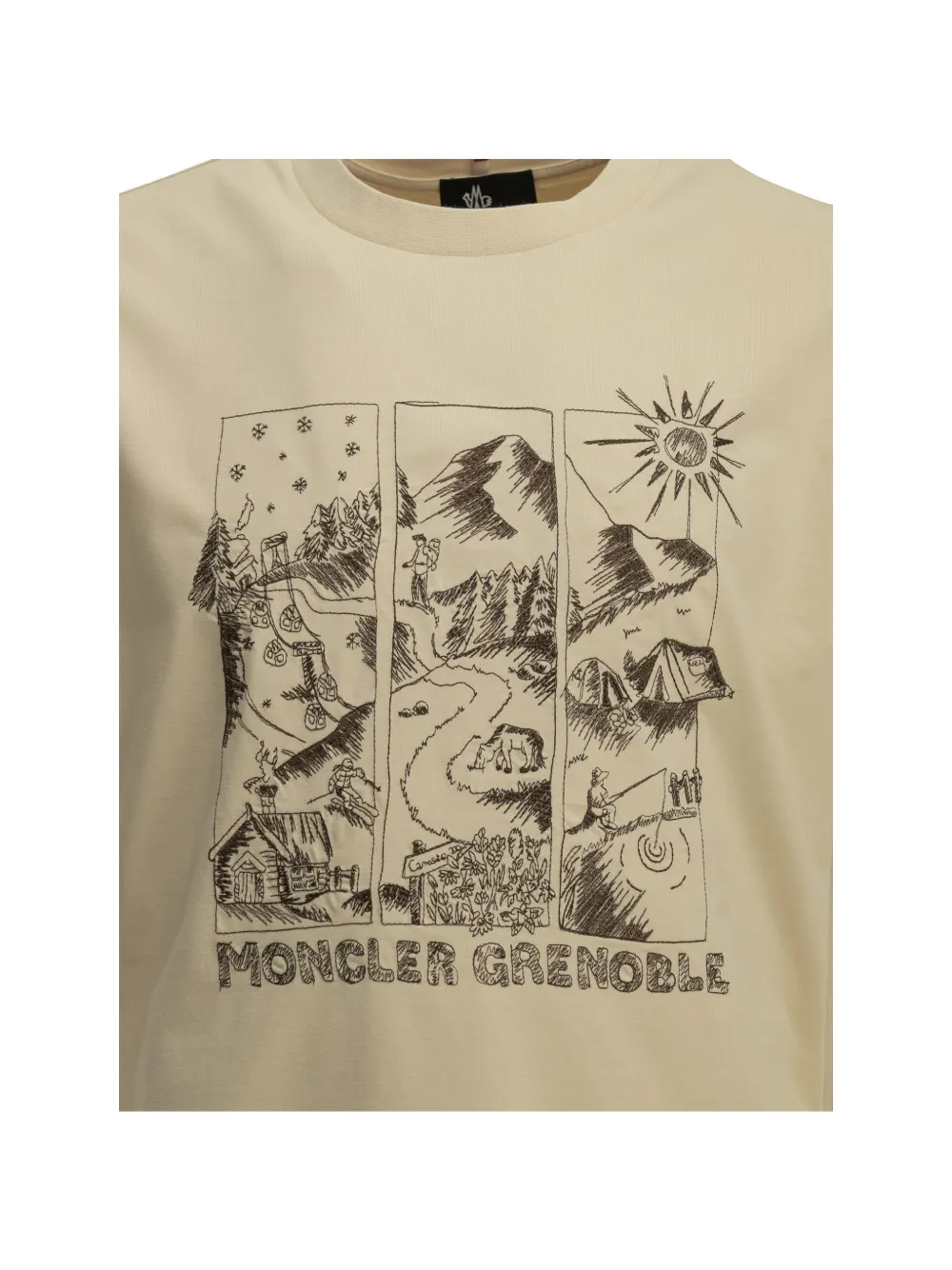 Moncler Grenoble graphic-print T-shirt Beige
