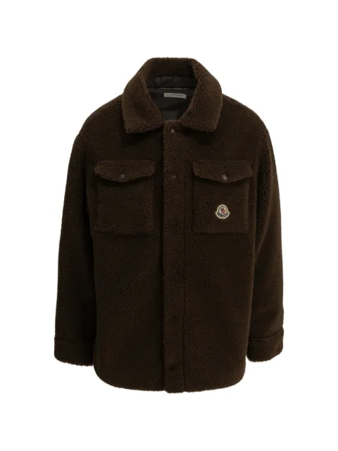 Moncler Enfant logo-patch faux-shearling jacket