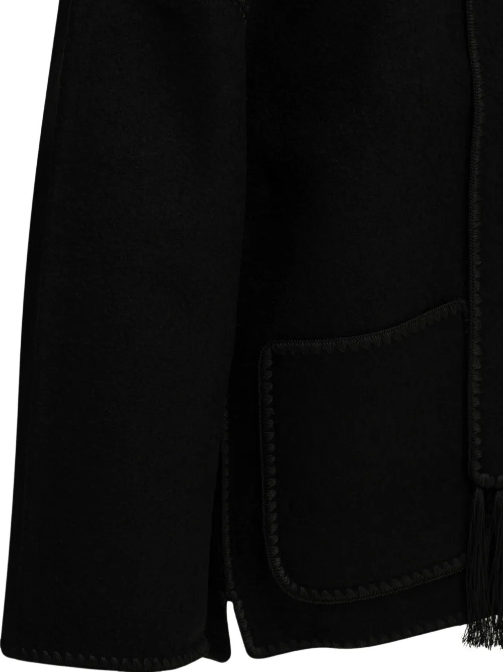 TOTEME embroidered scarf jacket black Zwart