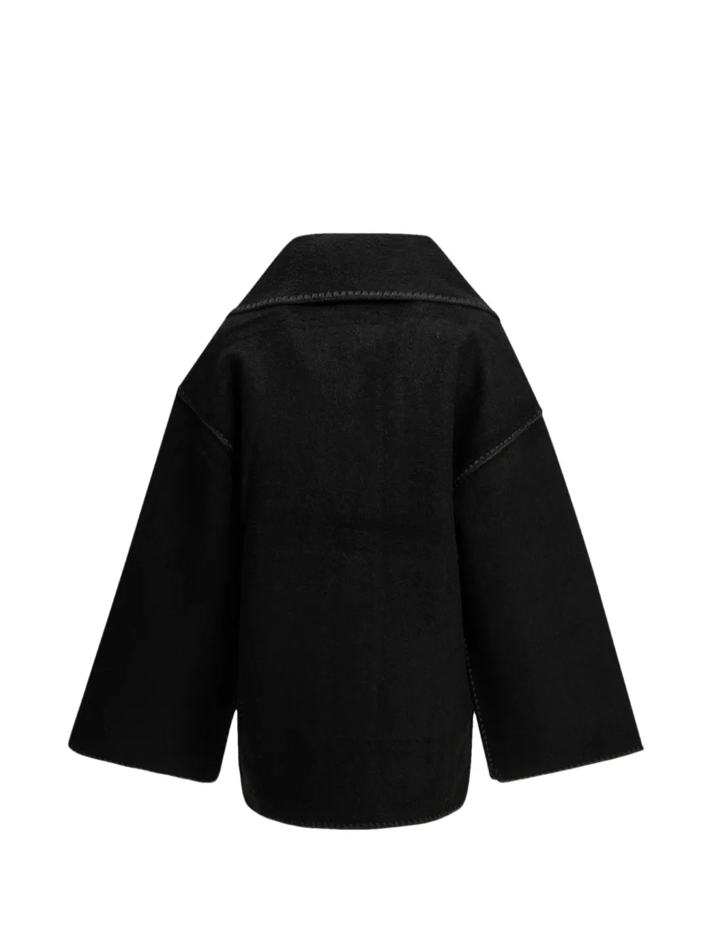TOTEME embroidered scarf jacket black Zwart