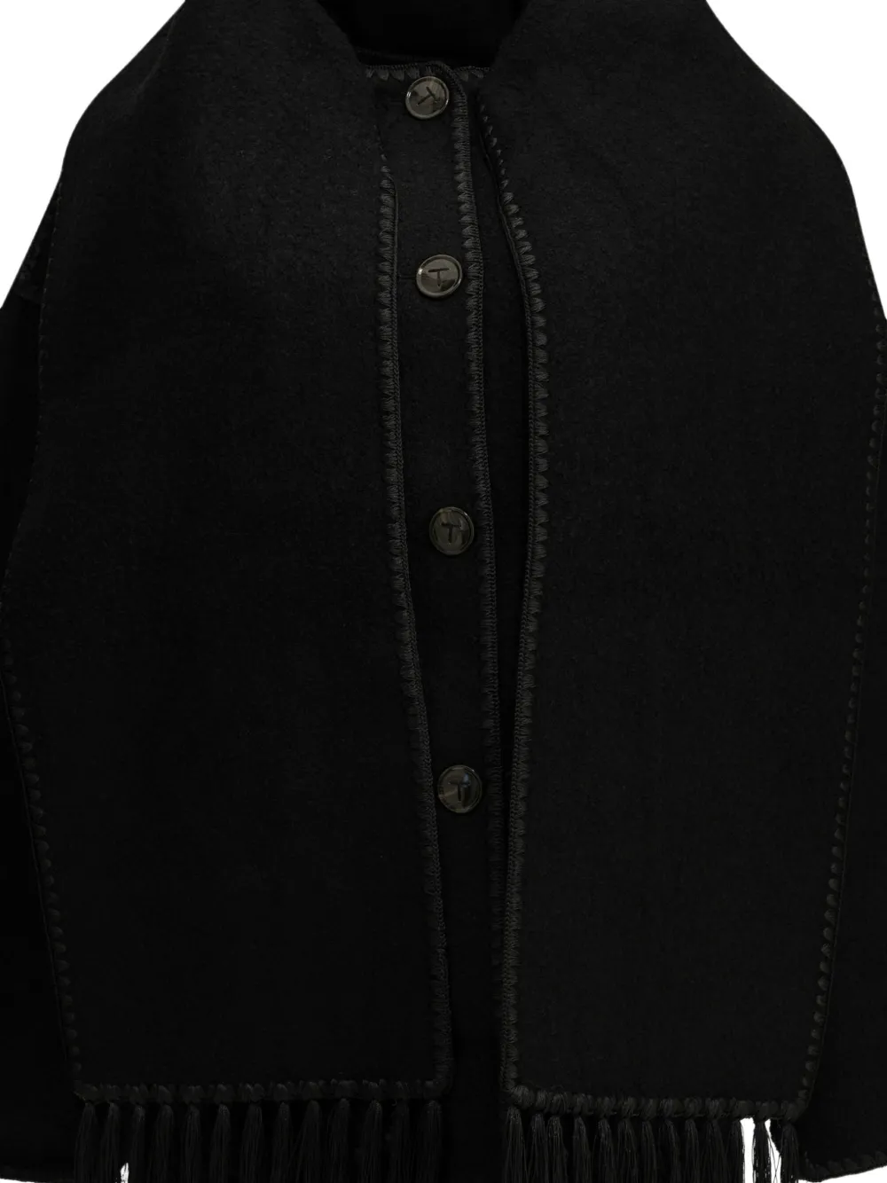 TOTEME embroidered scarf jacket black Zwart