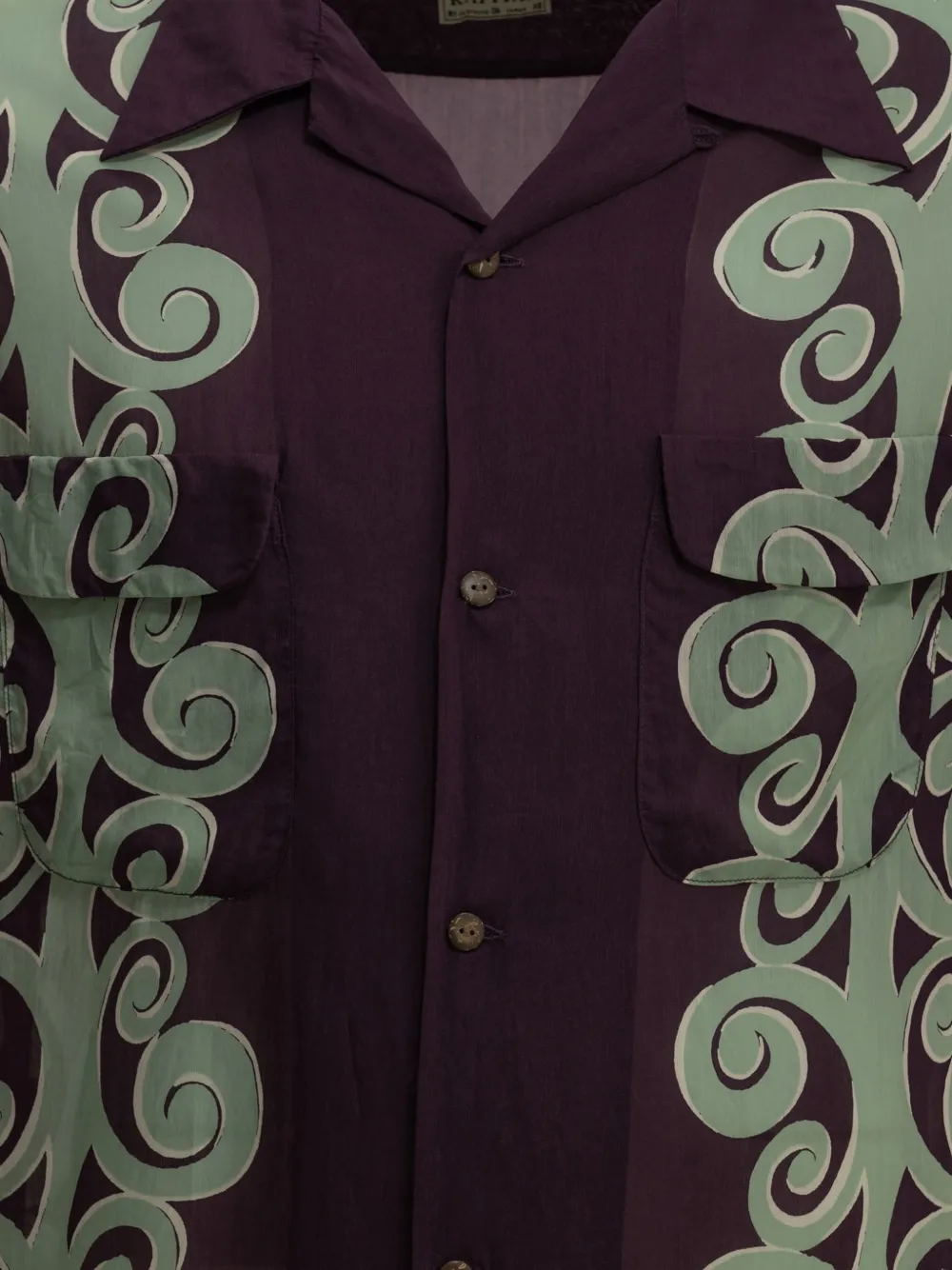 KAPITAL Kona Tree floral-print camp-collar shirt Paars