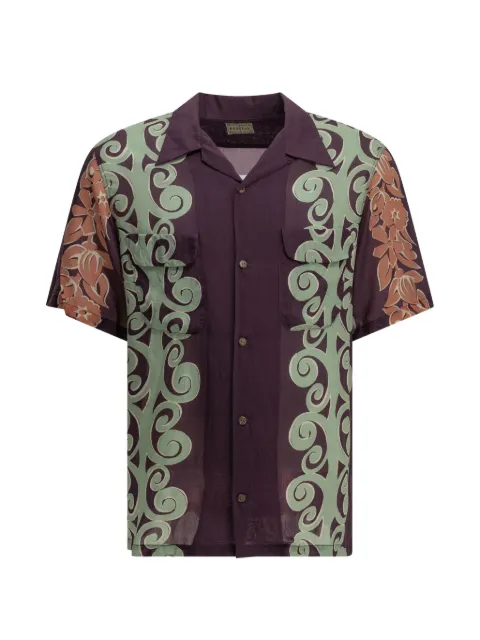 KAPITAL Kona Tree floral-print camp-collar shirt