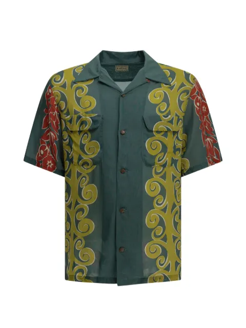 KAPITAL Kona Tree floral-print camp-collar shirt