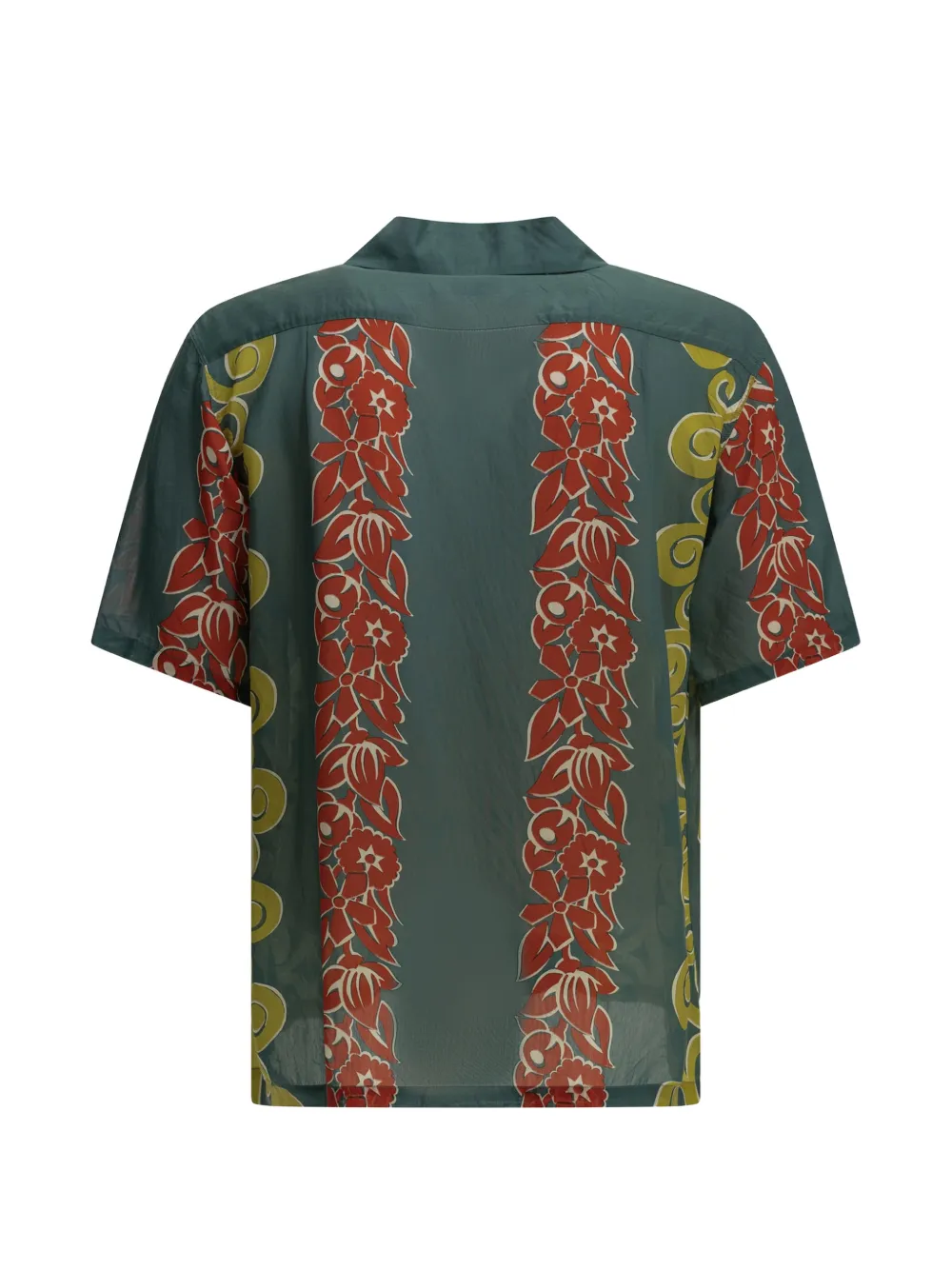 KAPITAL Kona Tree floral-print camp-collar shirt Groen