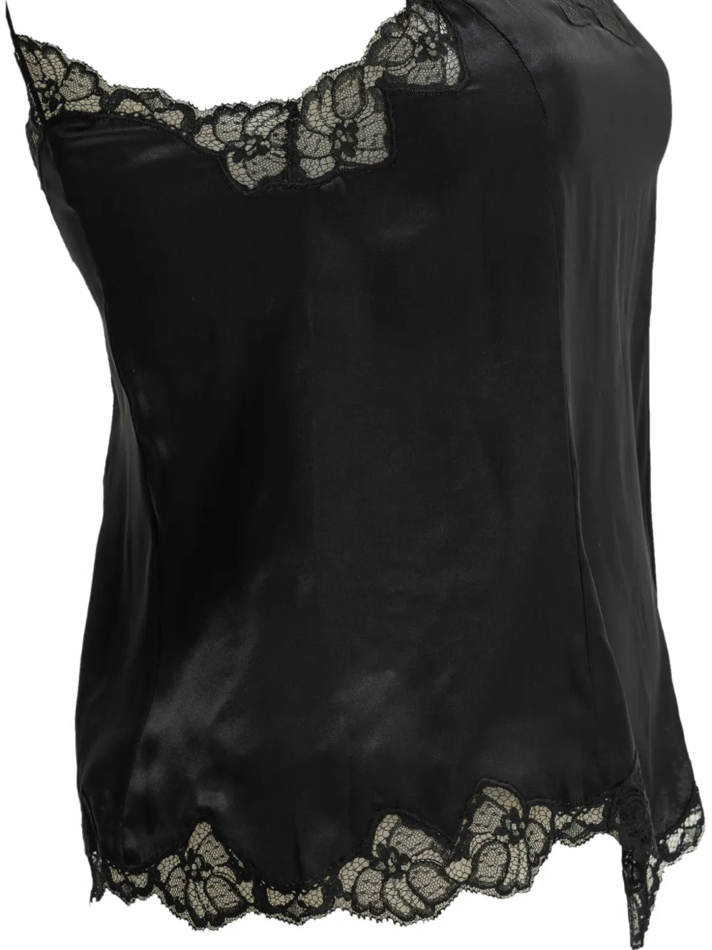 ISABEL MARANT lace-trim tank top Zwart