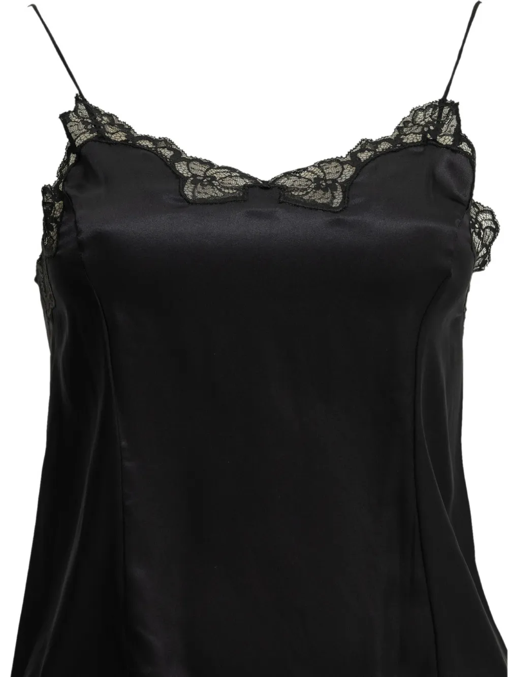 ISABEL MARANT lace-trim tank top Zwart