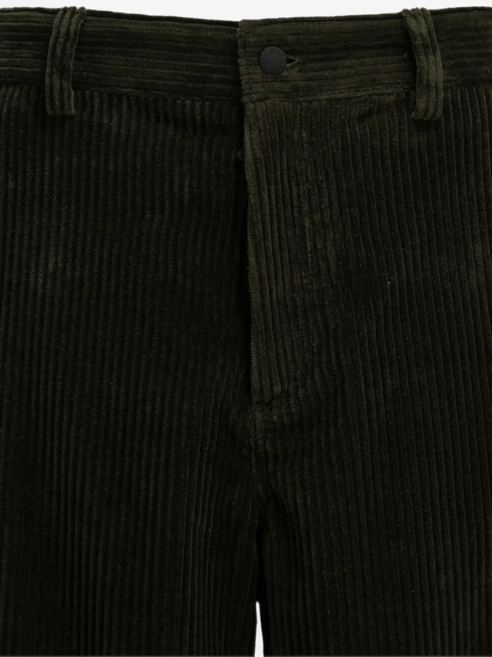 Moncler Grenoble corduroy logo-patch trousers Groen