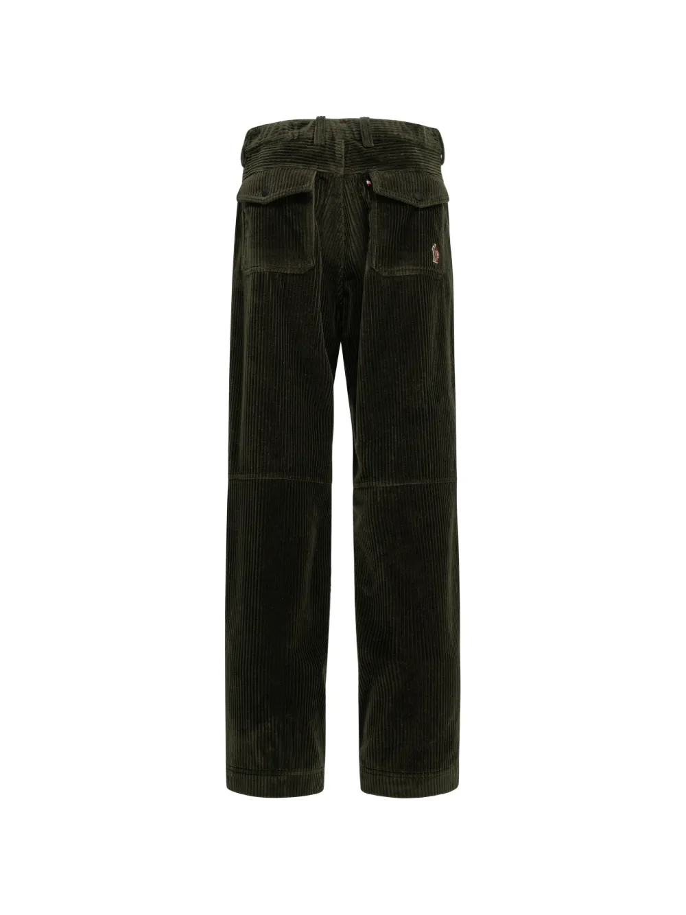 Moncler Grenoble corduroy logo-patch trousers Groen