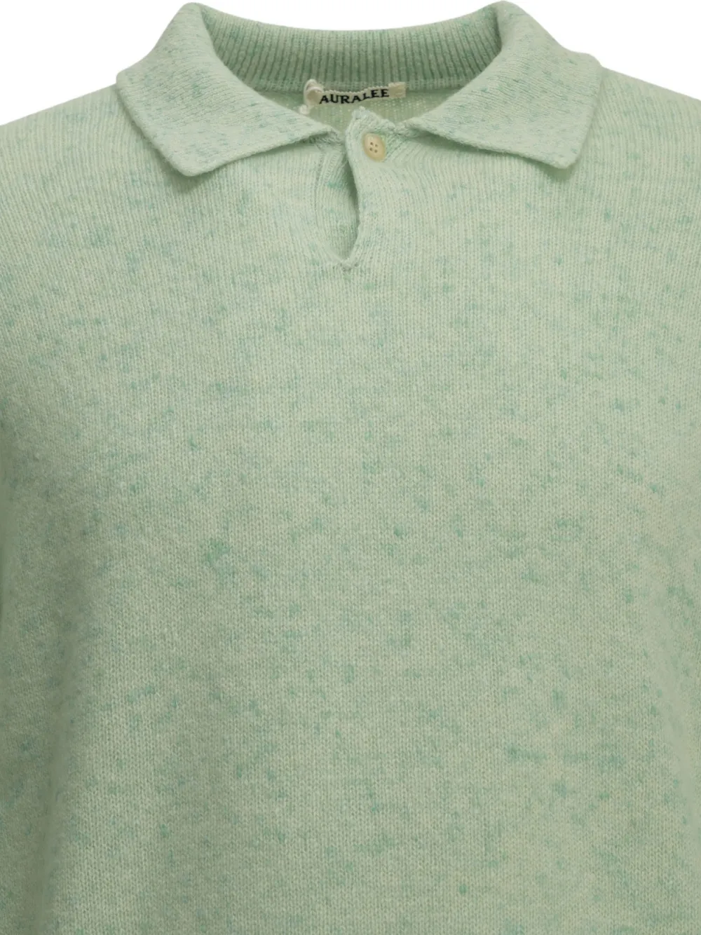 Auralee mélange-effect cashmere polo sweater Groen