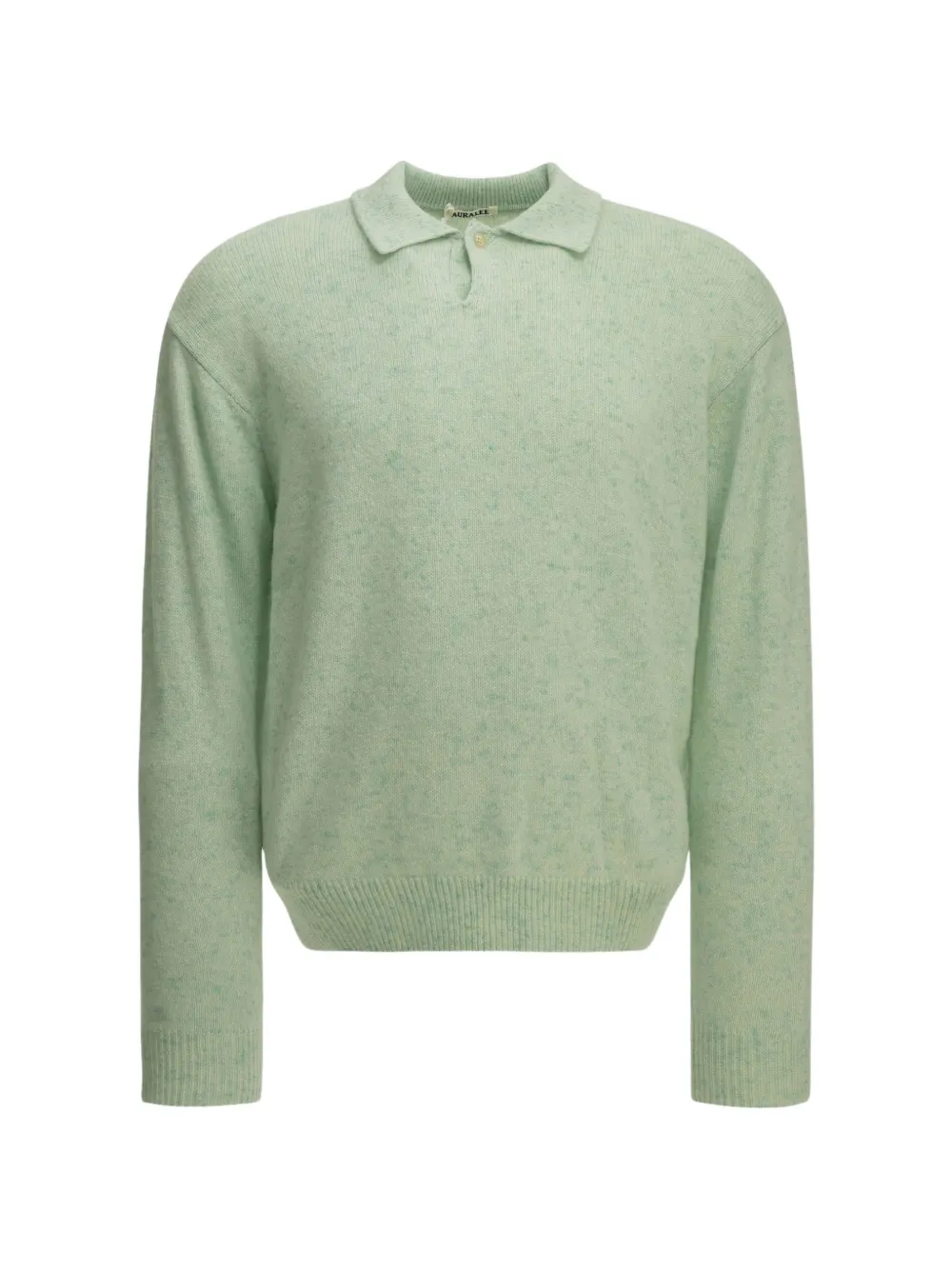 Auralee mélange-effect cashmere polo sweater - Verde