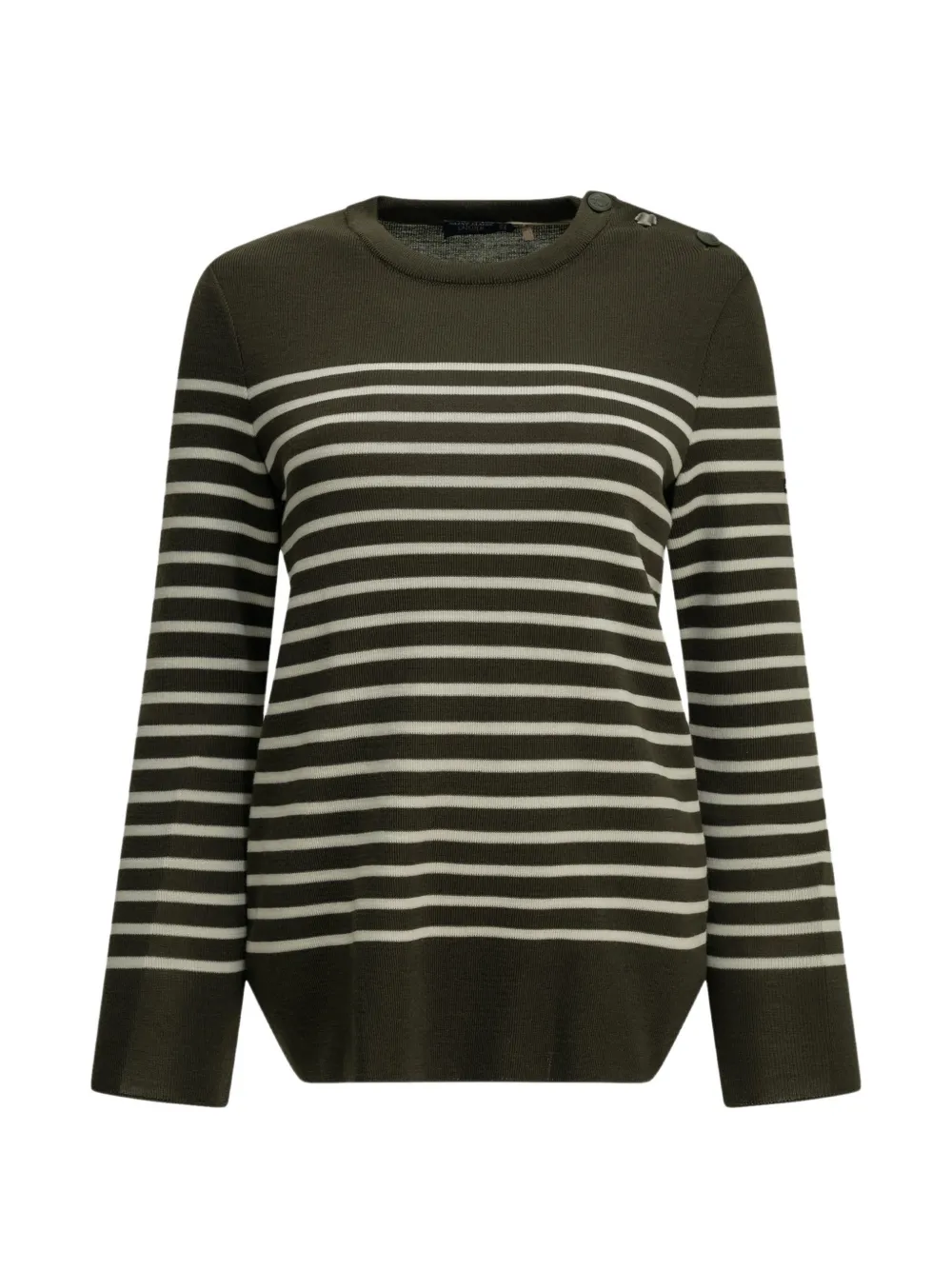 Saint James striped elbow-patch sweater - Verde