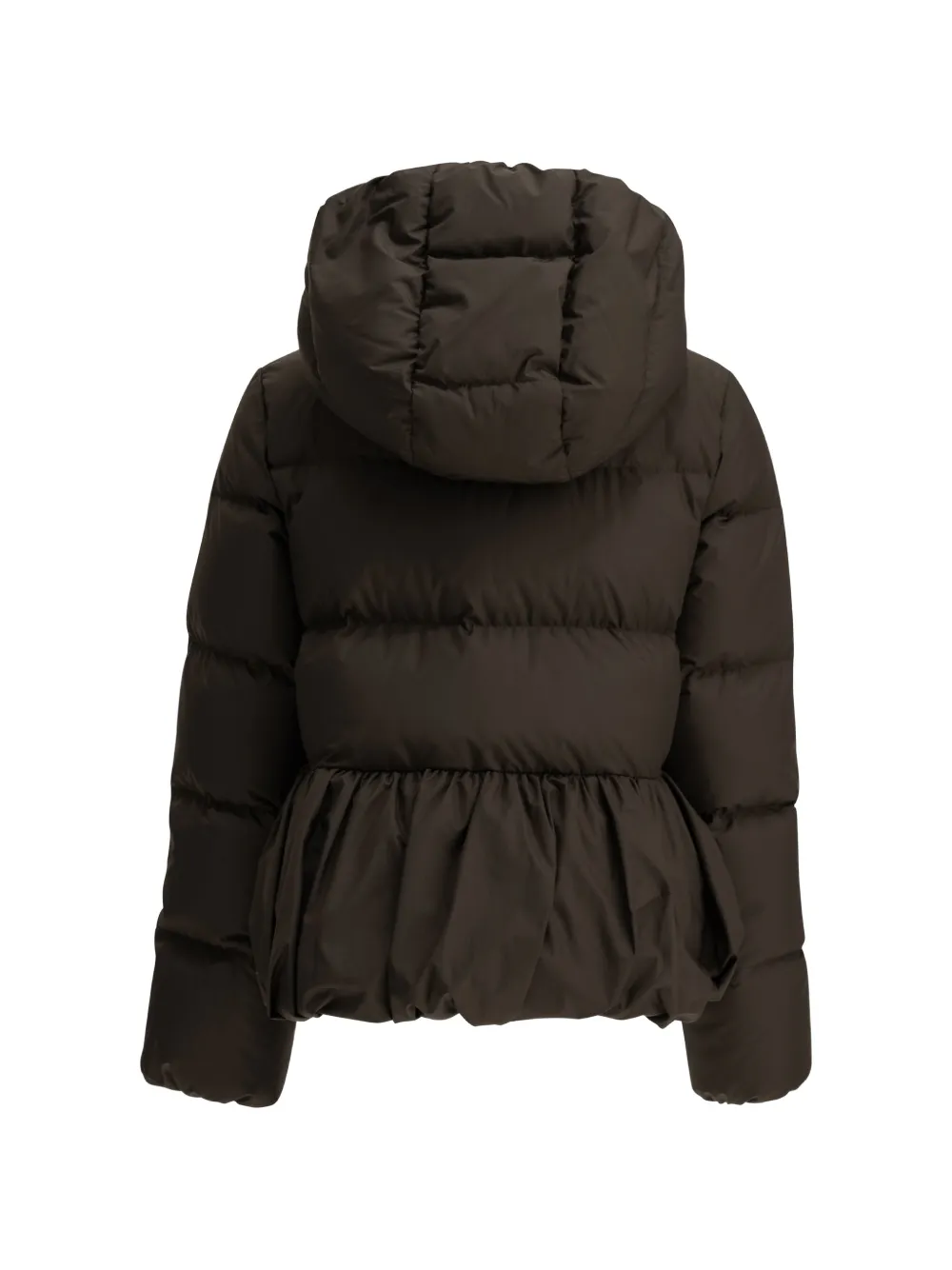 Moncler Enfant Elizaveta gewatteerde jas met ruches Bruin