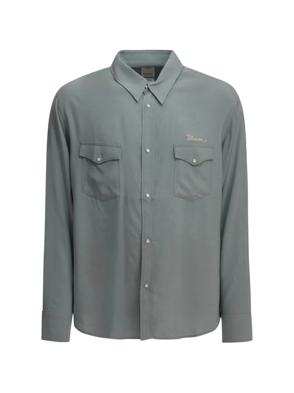 visvim Meridian logo-embroidered western shirt - Grau
