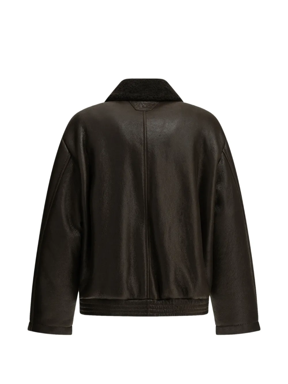 Salvatore Santoro shearling-collar leather coat Bruin