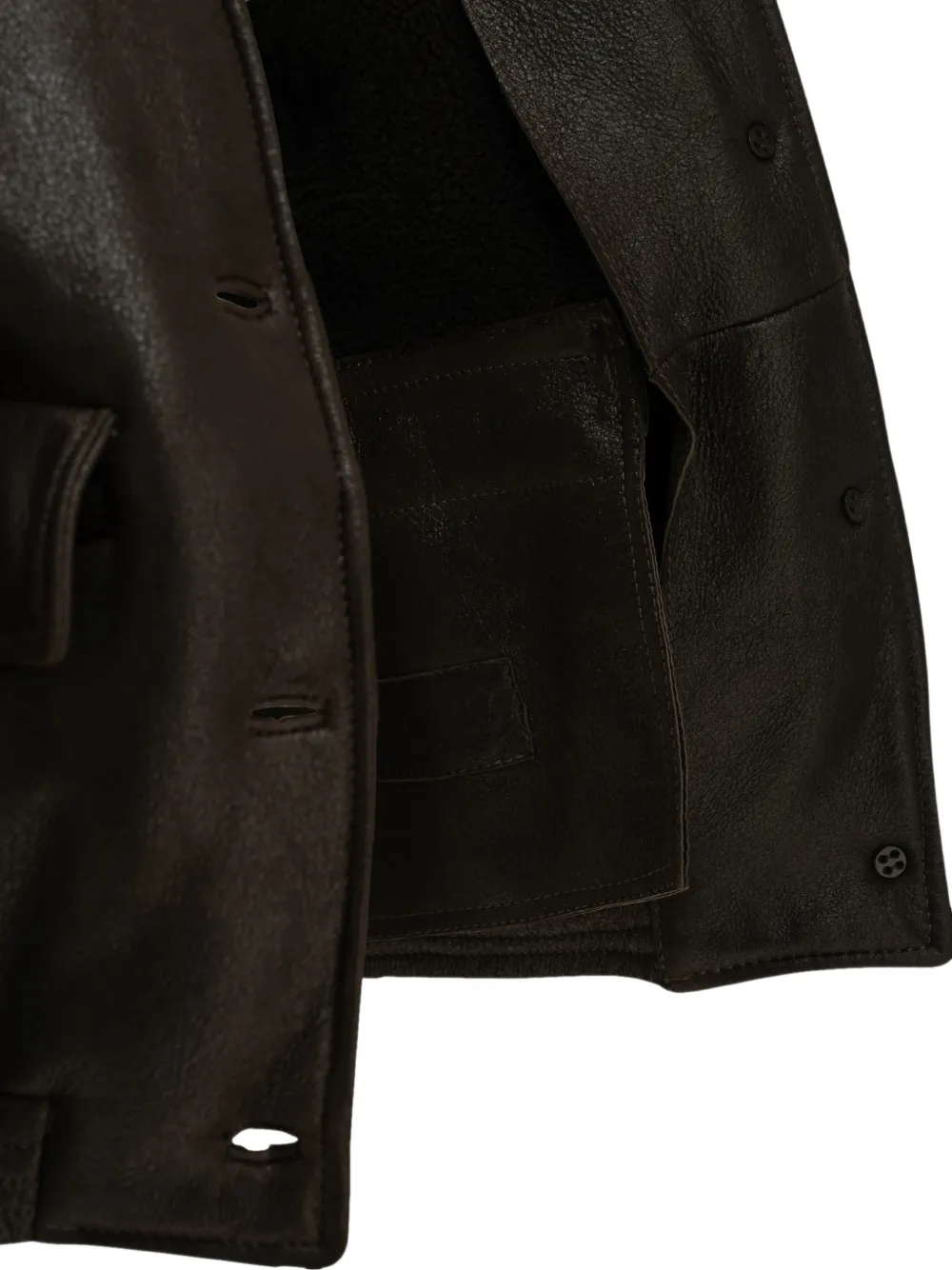 Salvatore Santoro shearling-collar leather coat Bruin