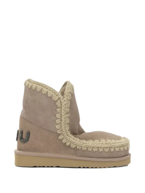 Mou logo-embellished glitter-trim ankle boots