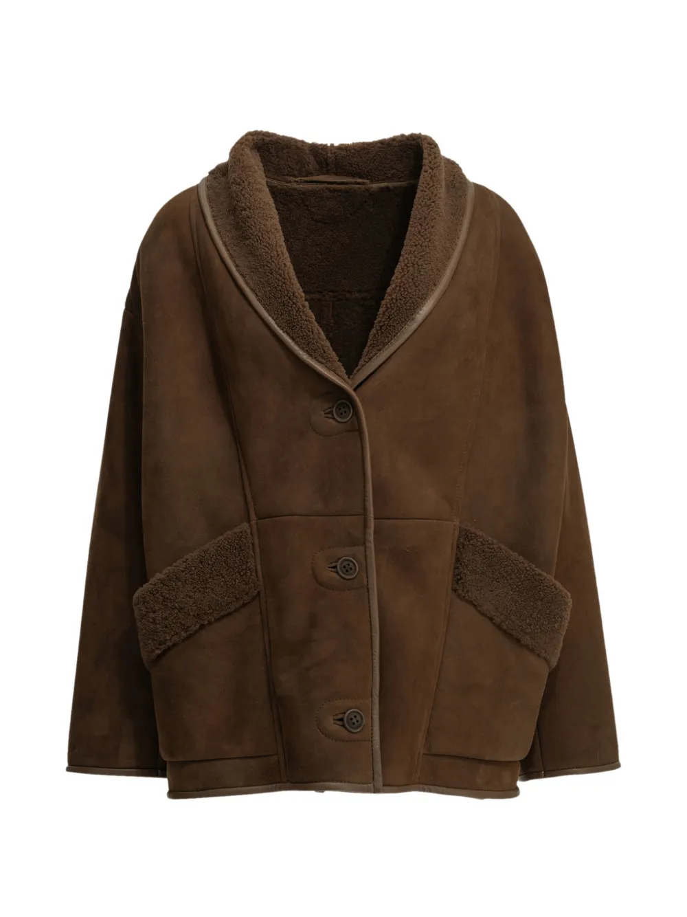 Salvatore Santoro button-fastening leather jacket - Braun