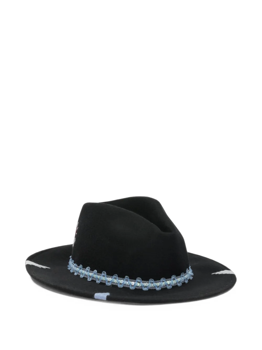 THE HAT GANG Full Of Love fedora hoed verfraaid met pailletten Zwart