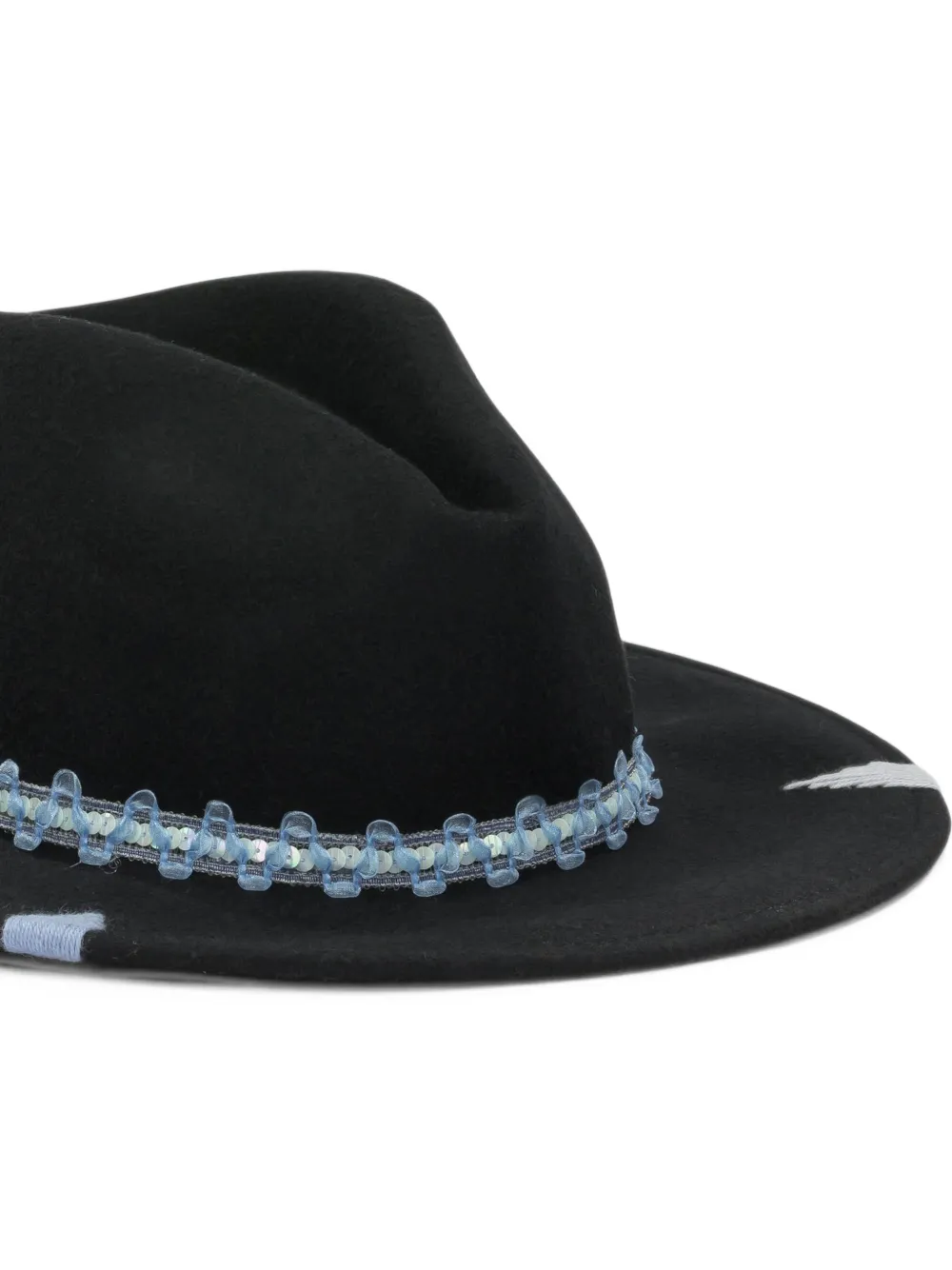 THE HAT GANG Full Of Love fedora hoed verfraaid met pailletten Zwart