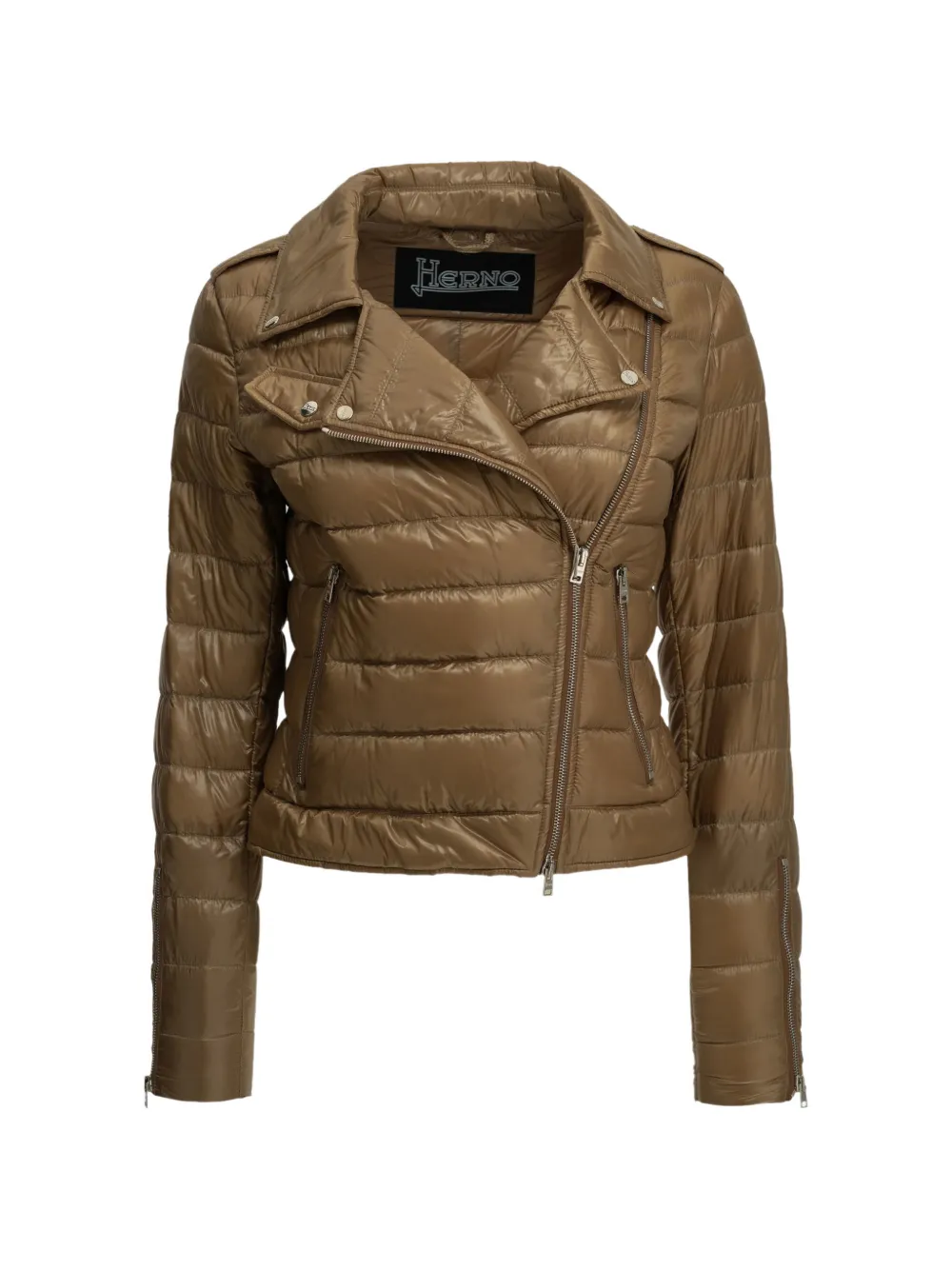 Herno quilted biker jacket - Marron