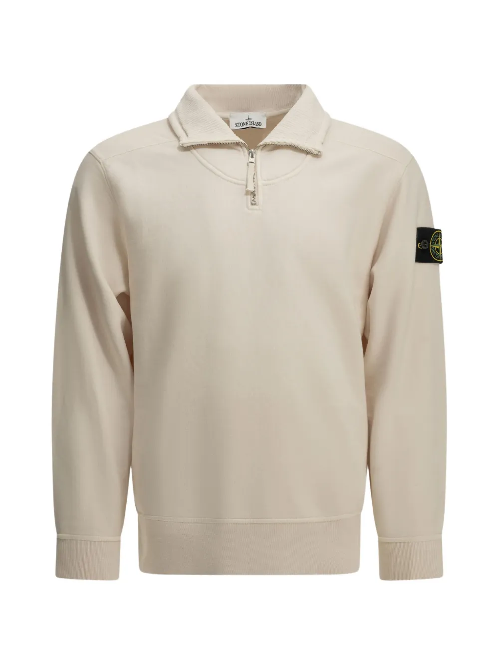 Stone Island Trui met logopatch en rits Beige