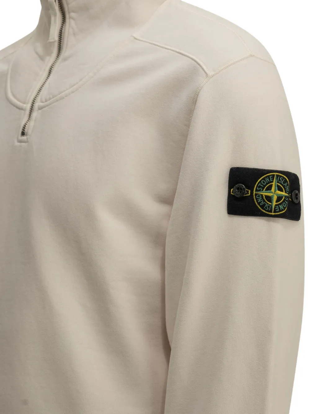 Stone Island Trui met logopatch en rits Beige