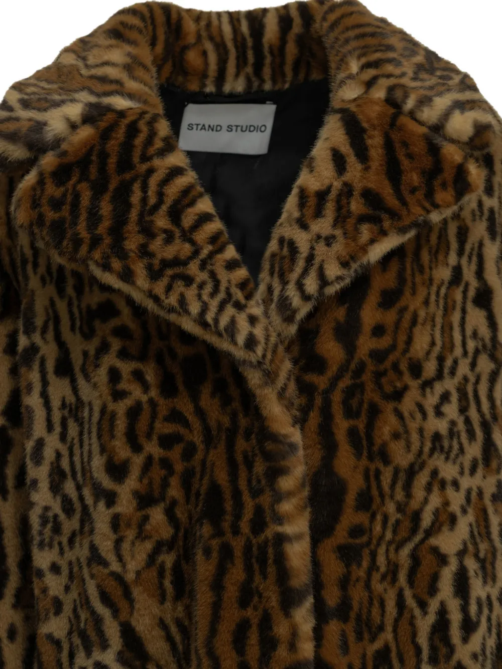 STAND STUDIO Camille Cocoon leopard-print coat Bruin