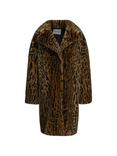 STAND STUDIO Camille Cocoon leopard-print coat