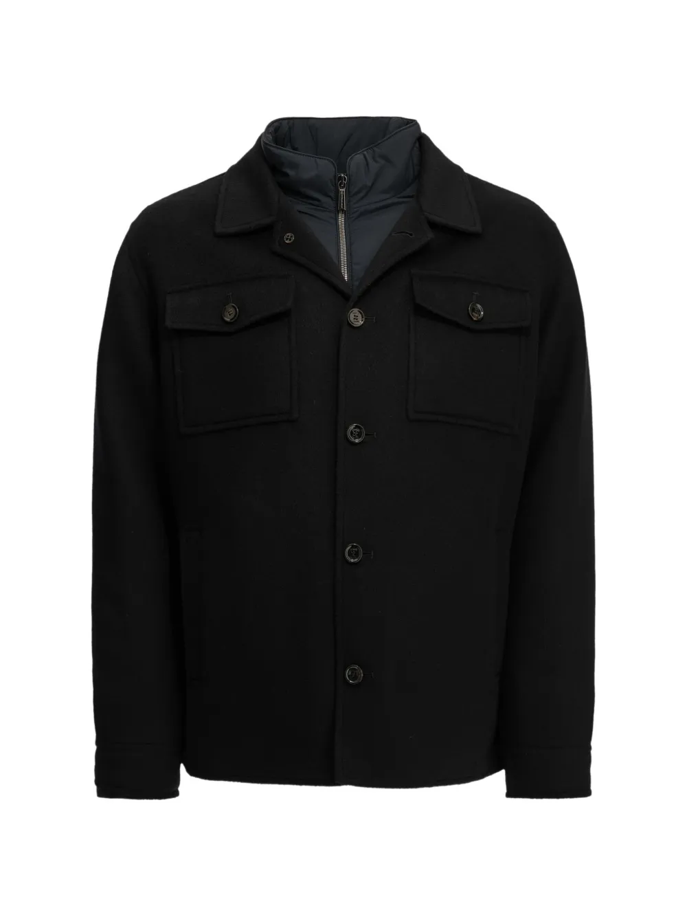 Moorer Dossi button-up layered shirt jacket - Blu