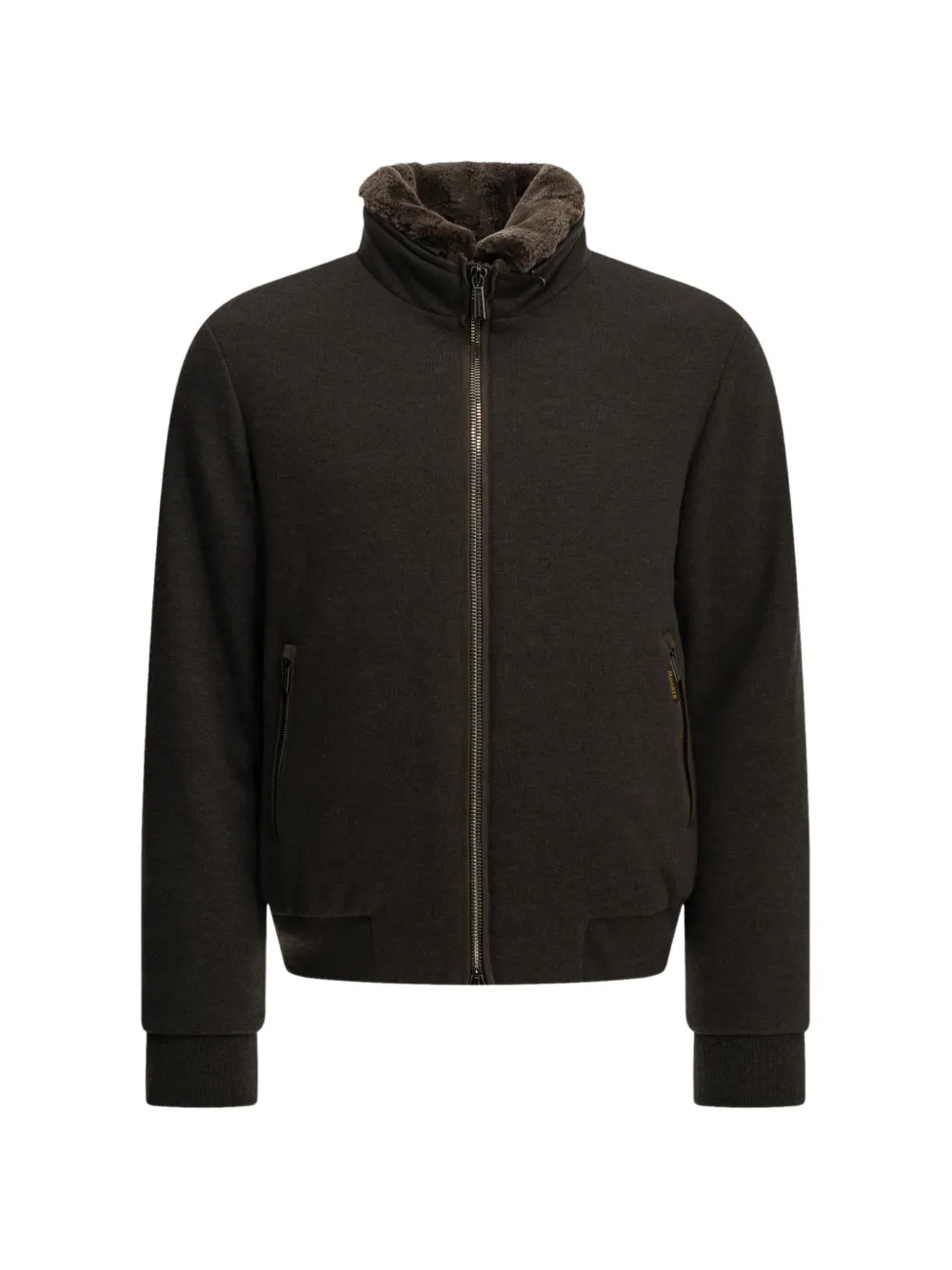 Moorer Bellati-LS9 shearling-collar zip-up jacket - Braun