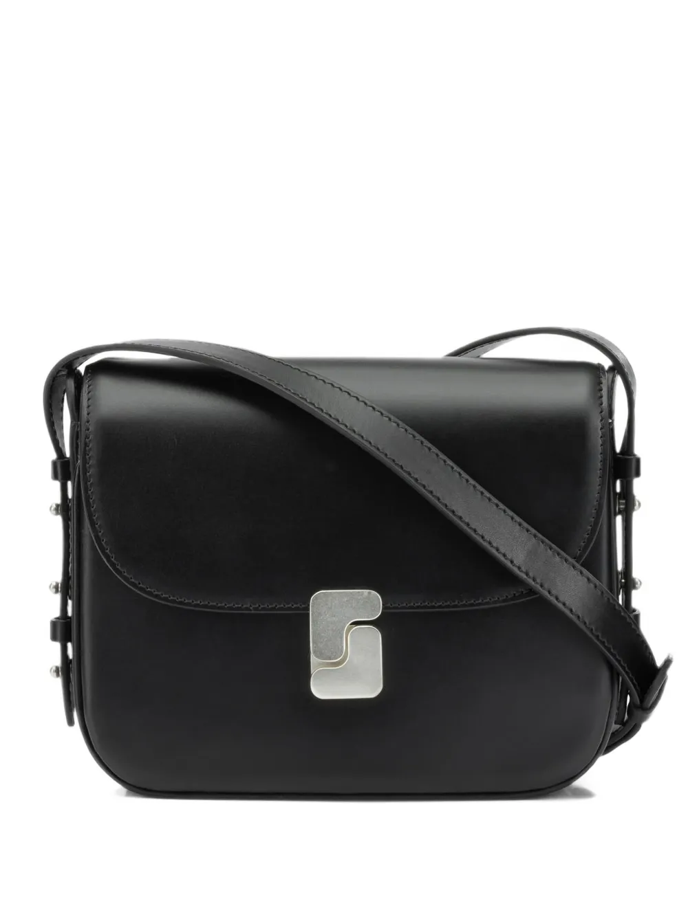 Soeur Small Leather Crossbody Bag In Black