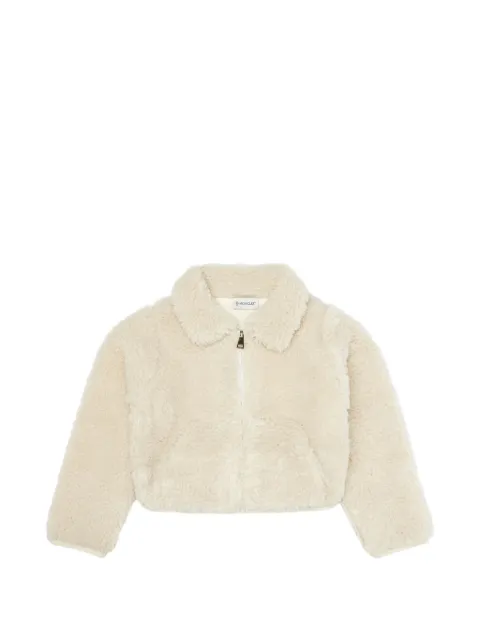 Moncler Enfant fleece-texture zip-up jacket
