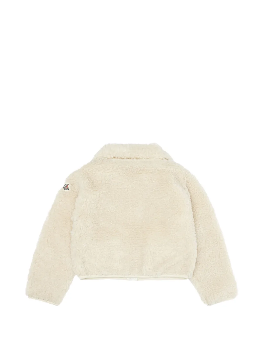 Moncler Enfant Jack met rits en fleece textuur Beige