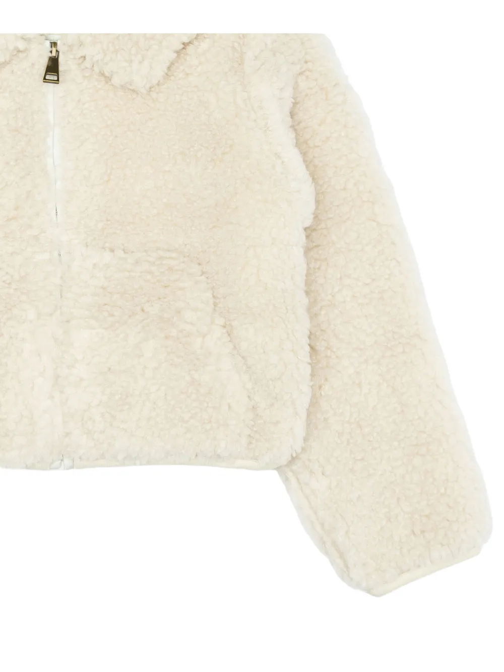 Moncler Enfant Jack met rits en fleece textuur Beige