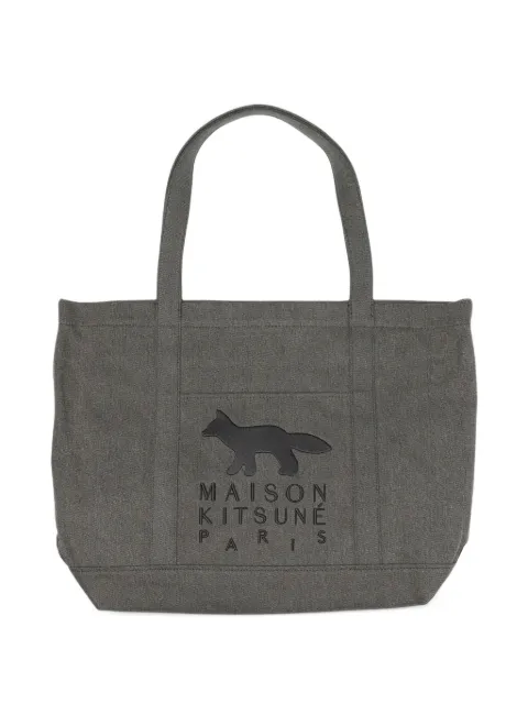 Maison Kitsuné Large Profile Fox logo-print tote bag
