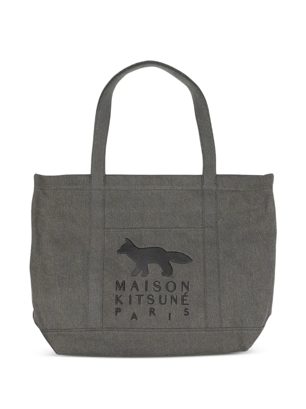 Maison Kitsuné Large Profile Fox logo-print tote bag - Nero