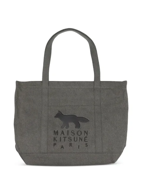 Maison Kitsuné Large Profile Fox logo-print tote bag