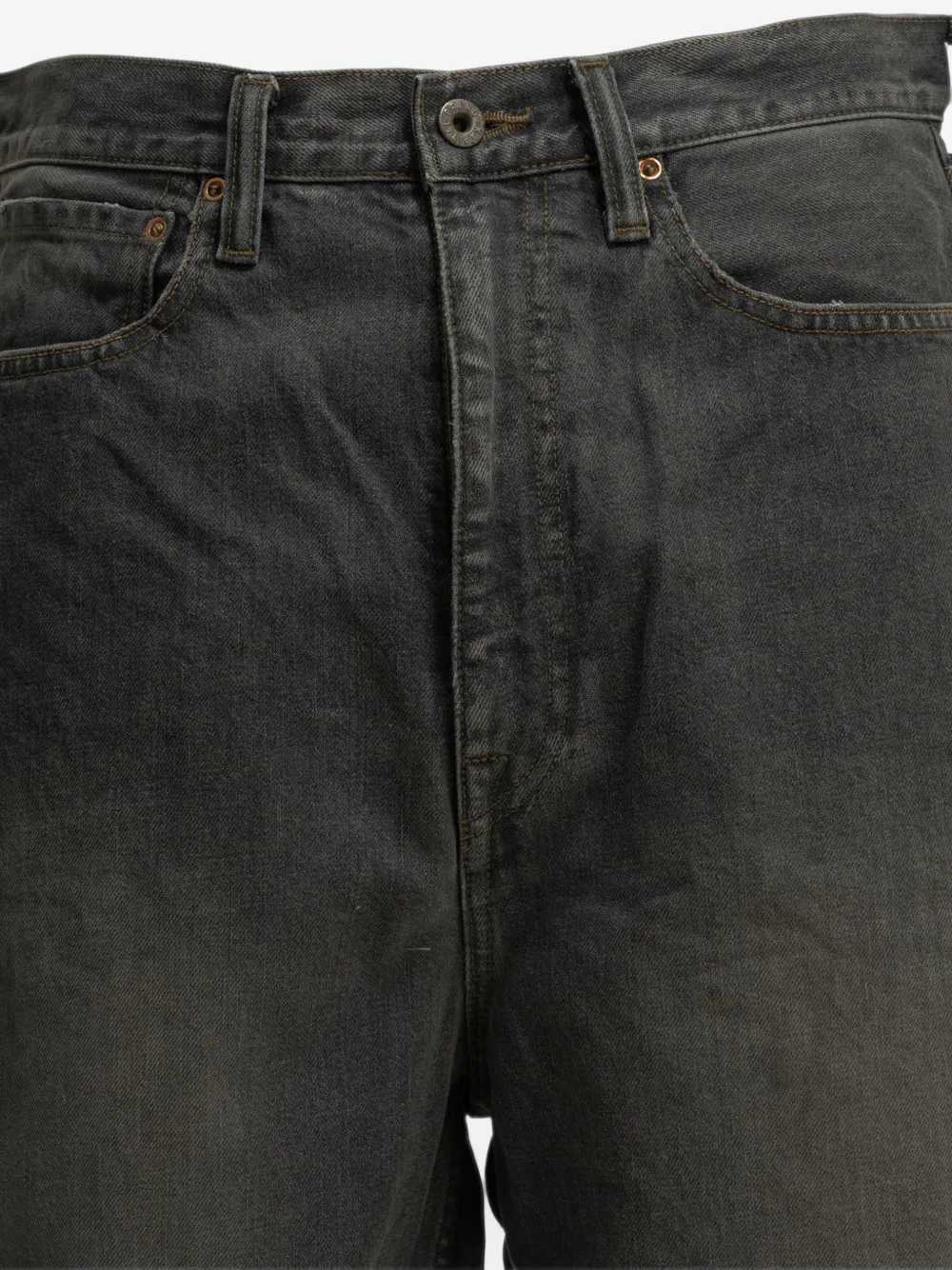 KAPITAL skeleton-patch frayed shorts Zwart