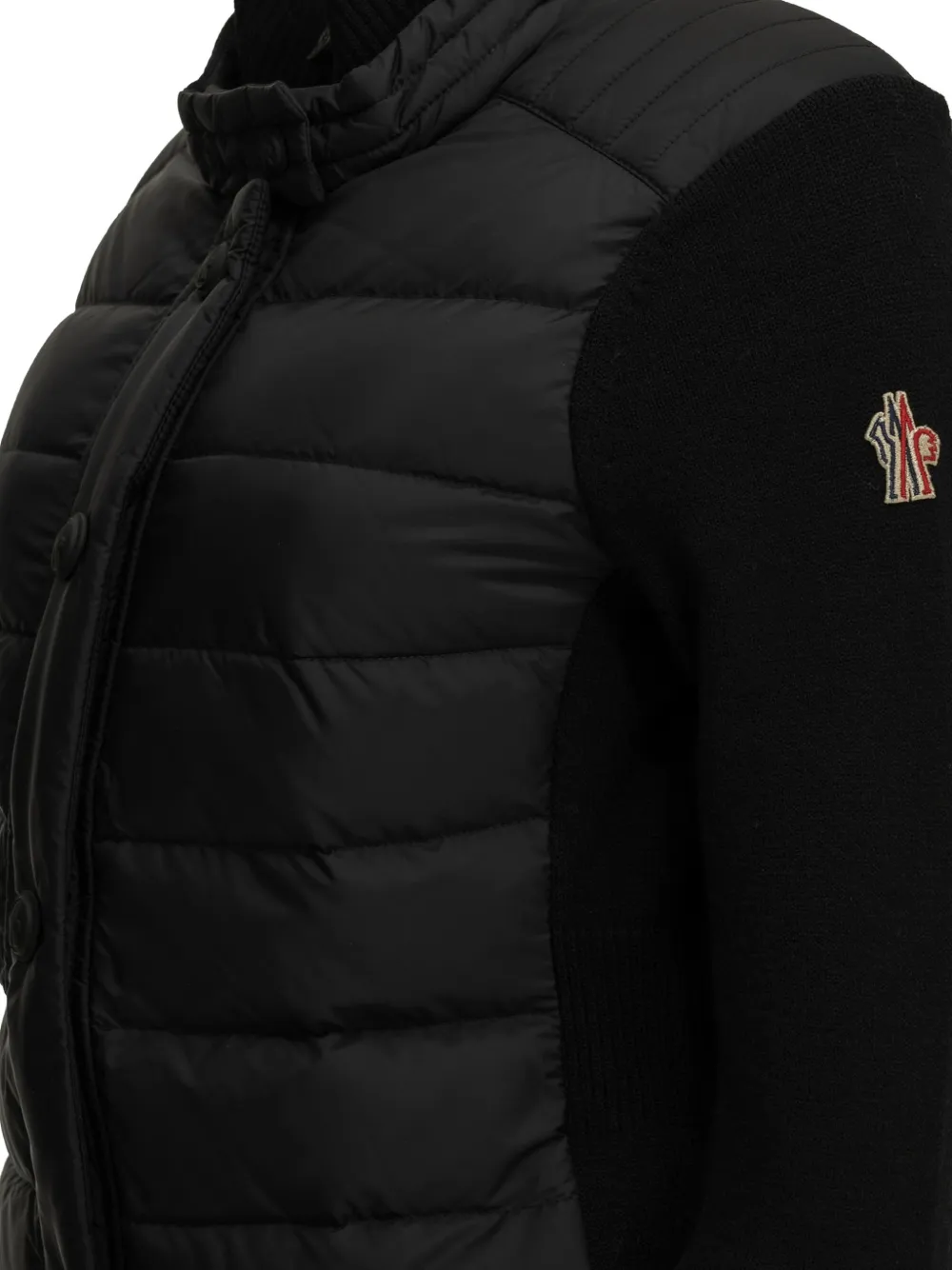 Moncler Grenoble quilted knitted jacket Zwart