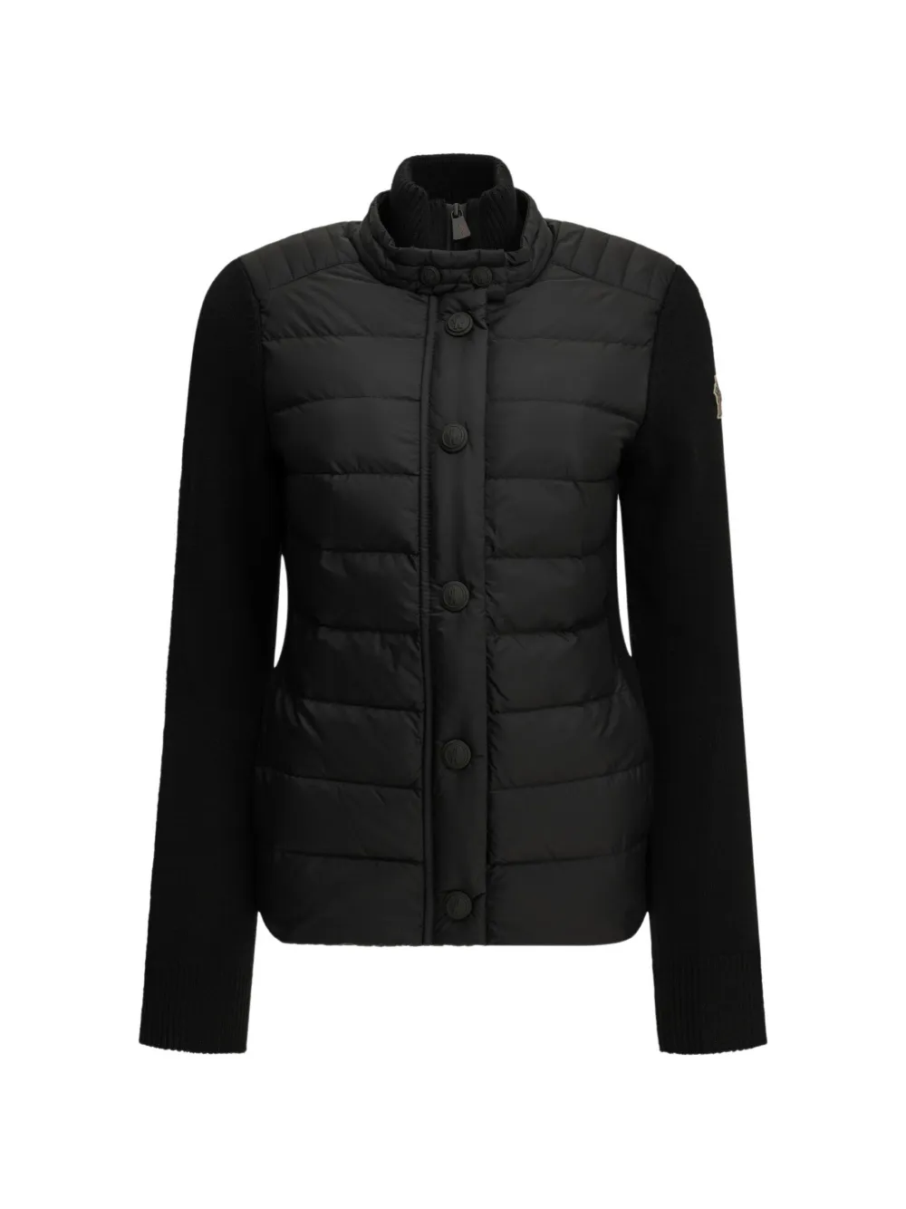 Moncler Grenoble quilted knitted jacket Zwart