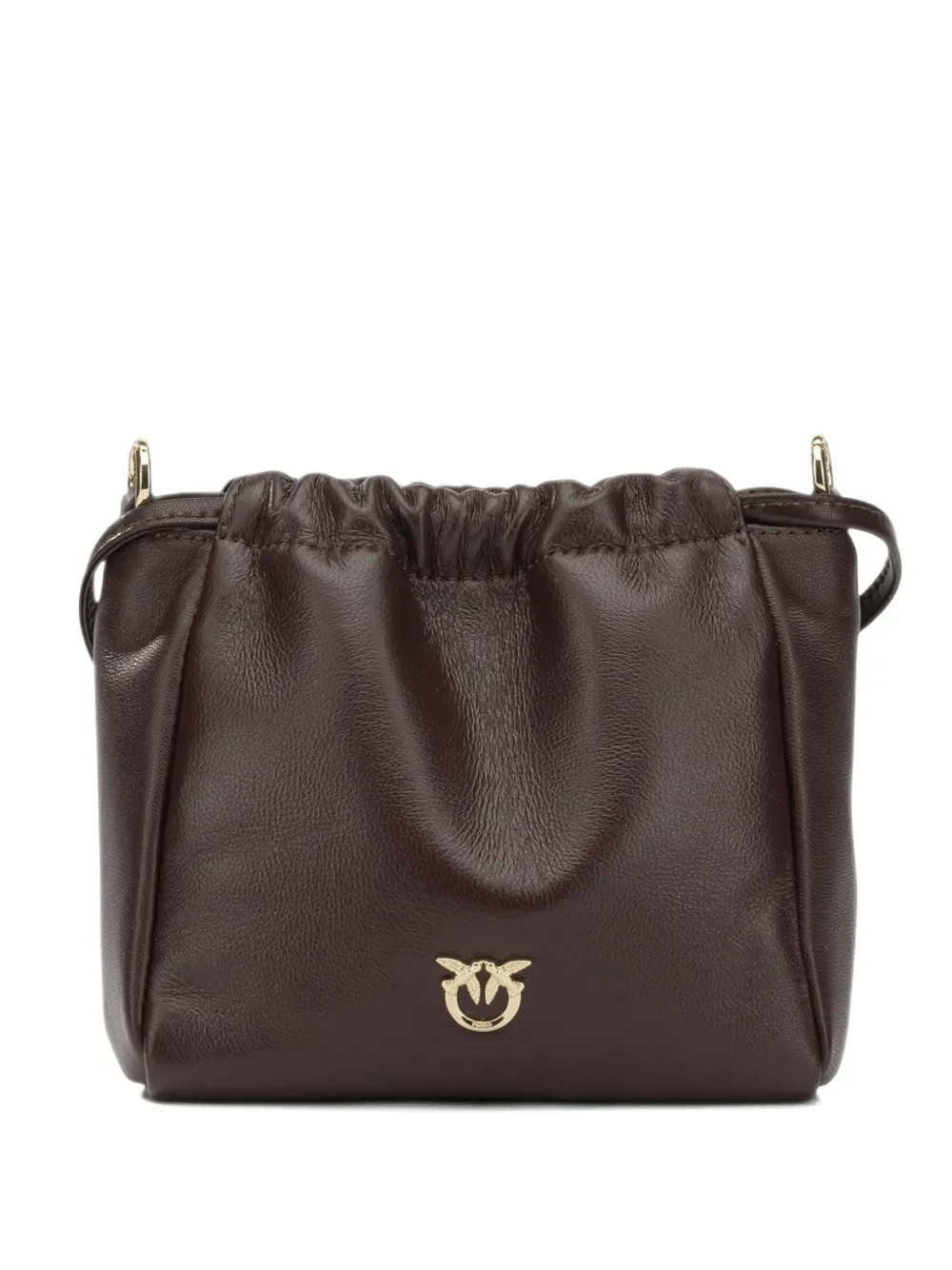 PINKO floral-applique Love Birds clutch bag - Braun