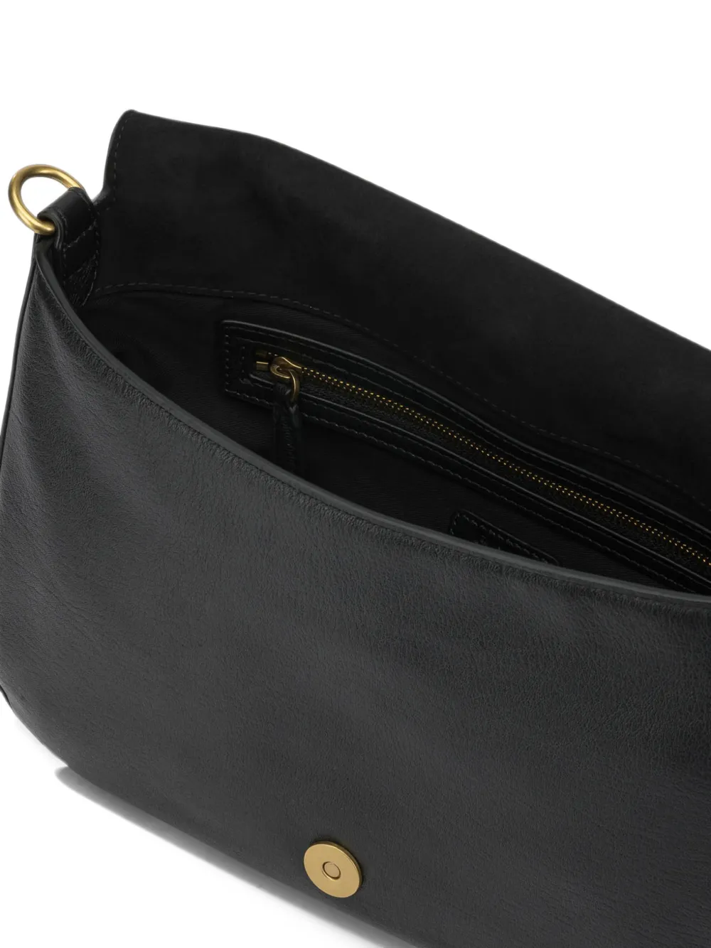 PINKO Love Birds leather shoulder bag Zwart