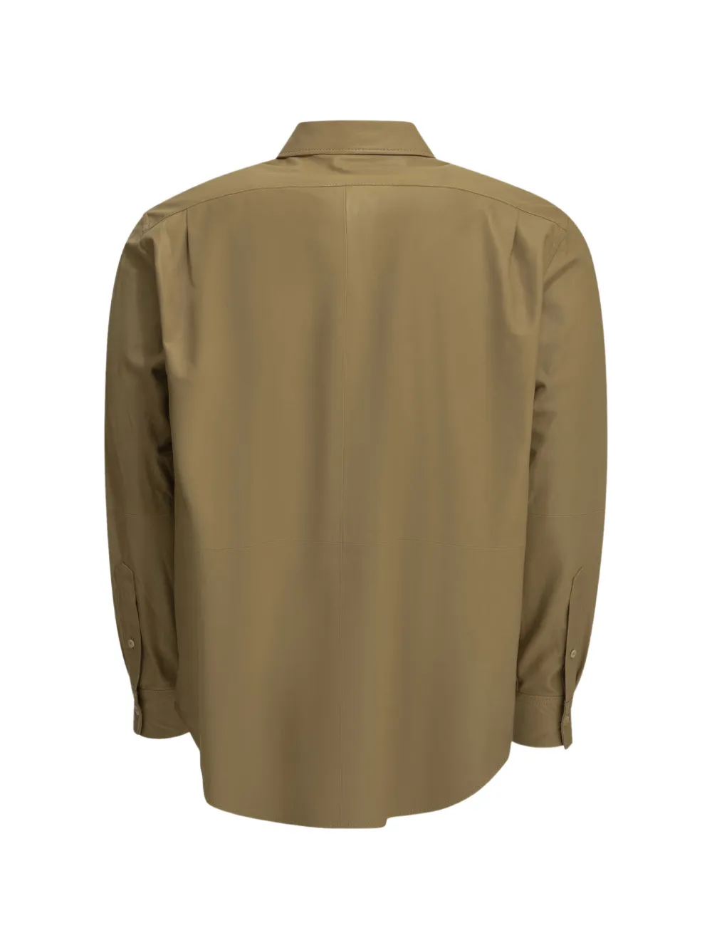 Auralee long-sleeve leather shirt Beige