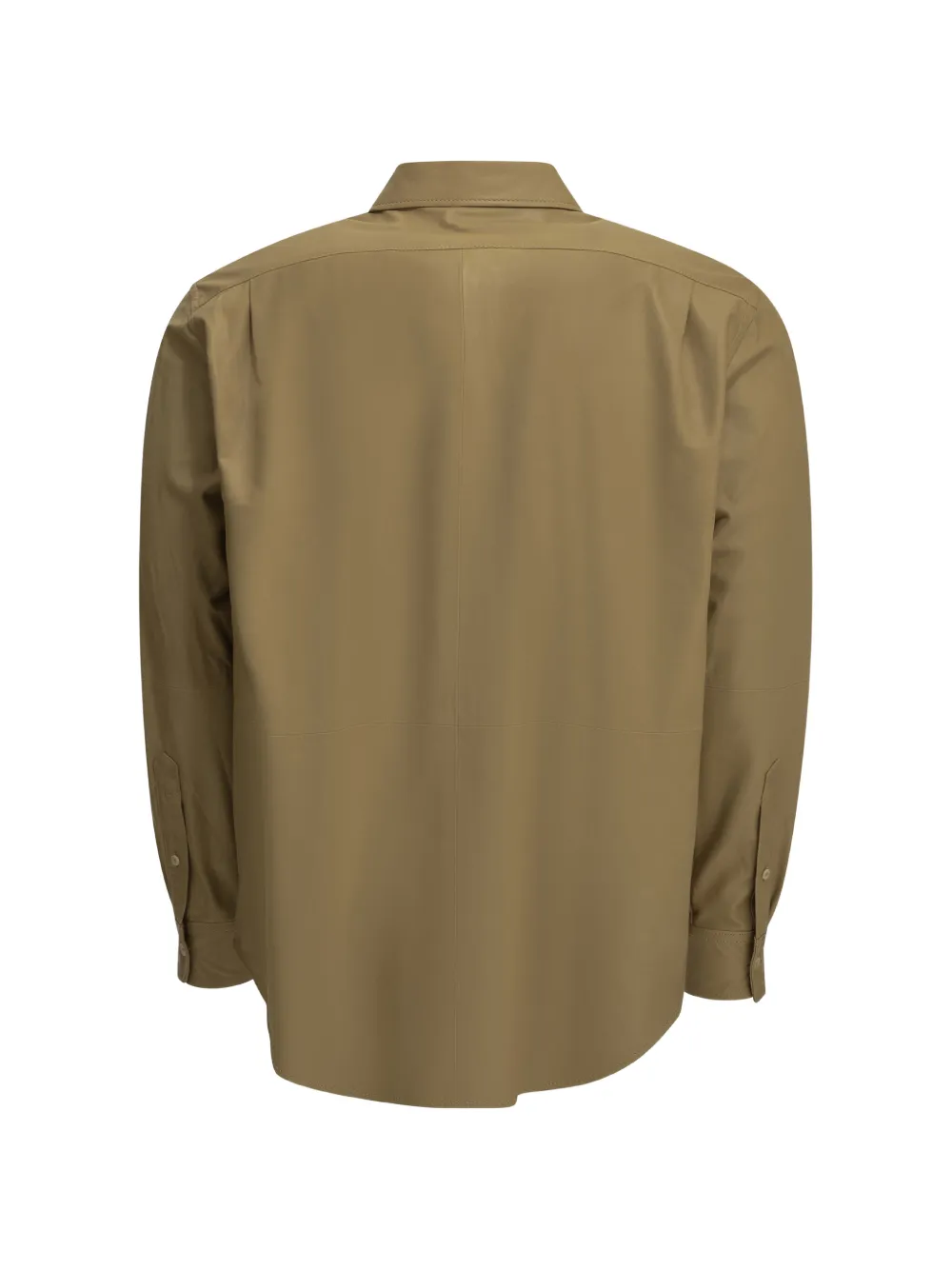 Auralee long-sleeve leather shirt Beige