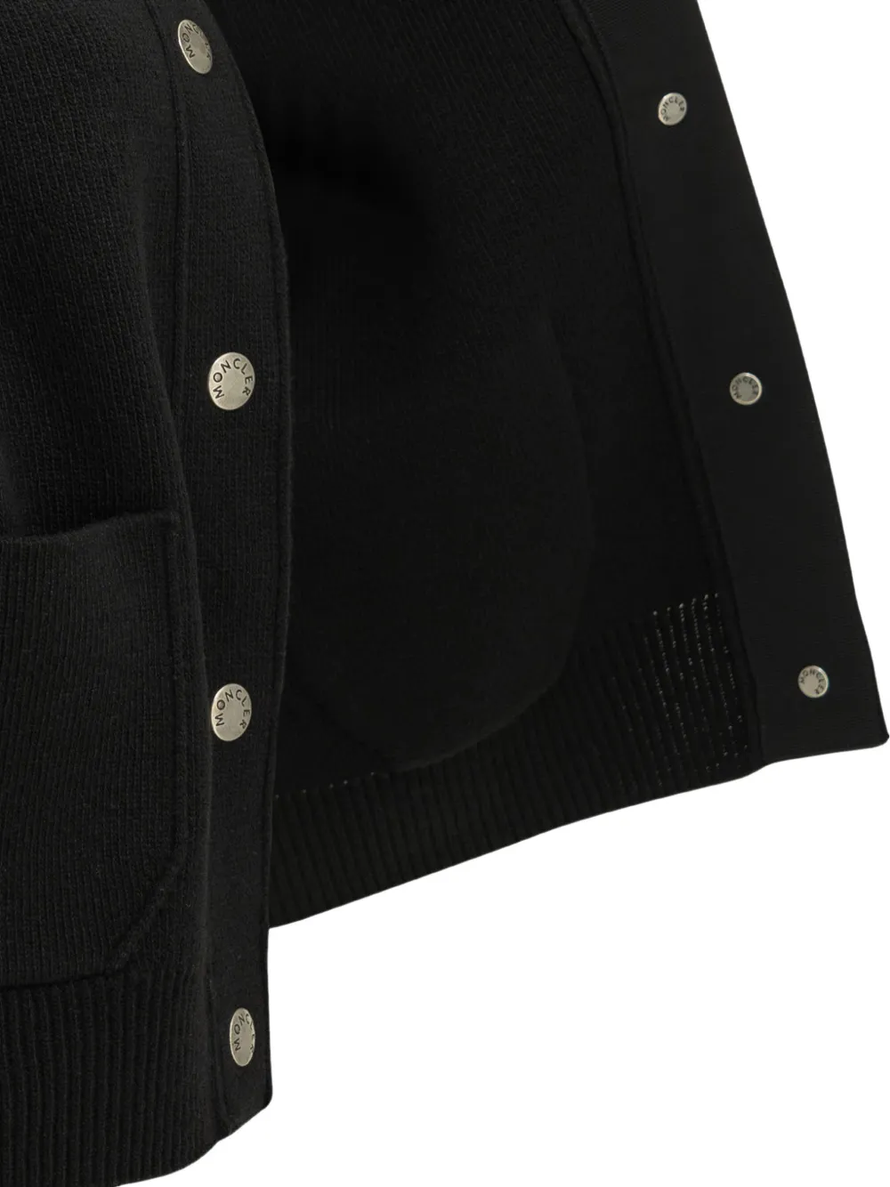 Moncler wool & cashmere blend padded cardigan Zwart