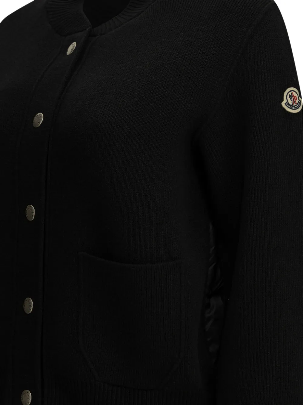 Moncler wool & cashmere blend padded cardigan Zwart