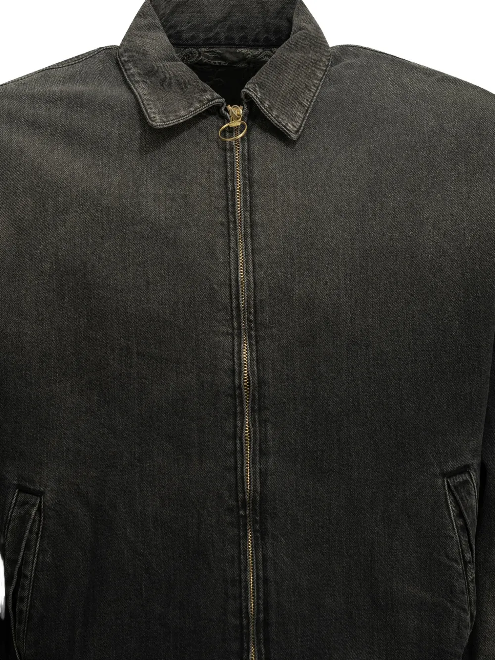 KAPITAL Hacksaw paisley-lining denim jacket Zwart