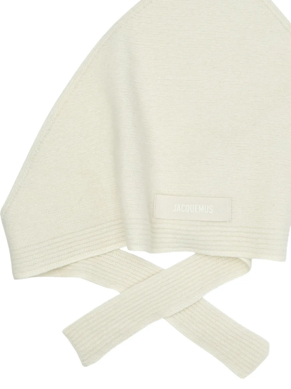 Jacquemus logo-patch scarf Beige